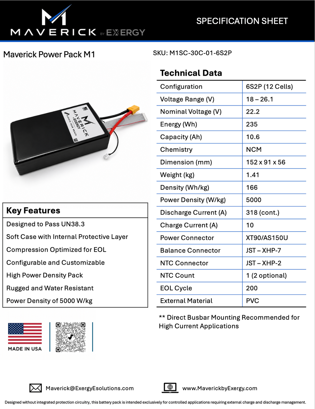 Maverick - 6S2P - 10.6 Ah - 22.2V - 30C